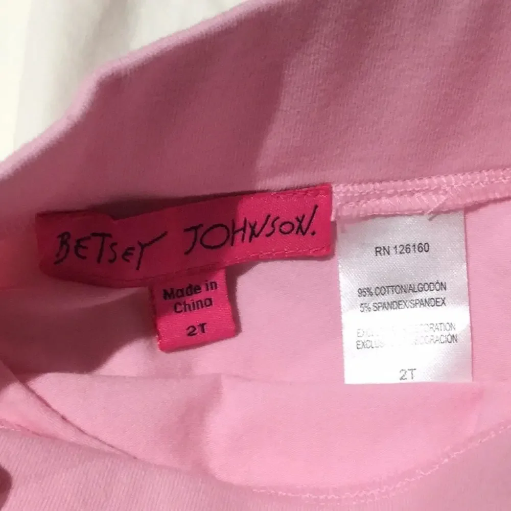 Betsey Johnson 2T rose top pink skirt set nwt